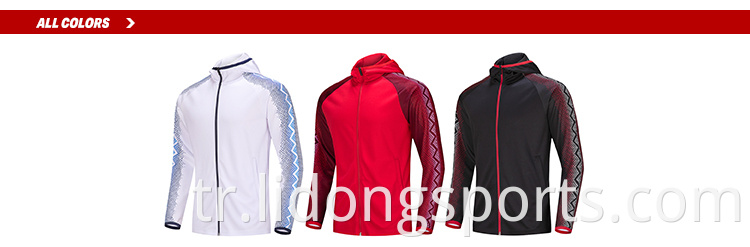 Yüksek Kaliteli Özel Hafif Erkekler Polyester Pullover Hoodie Özel Logo Sweatshirt Spor Ceket